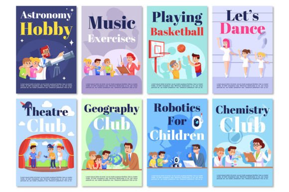 After School Leaflet Concept Templates: Graphics for Modern Design