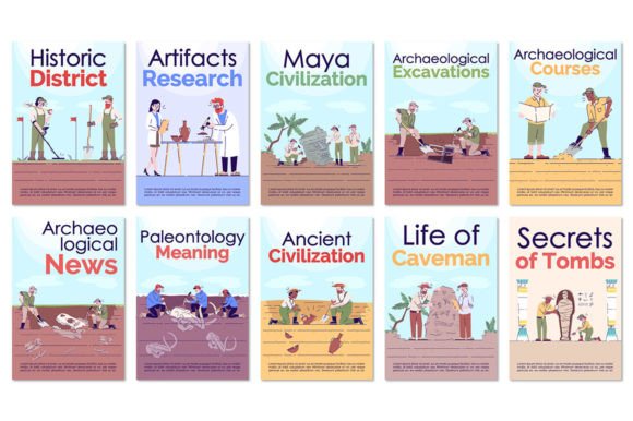 Archaeological Courses Brochure Template Graphics