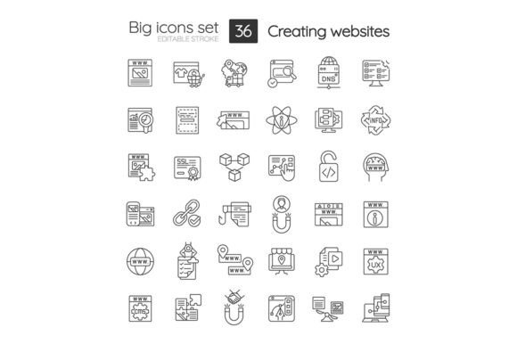 Building Website Linear Svg Icons Set Graphics and Icons