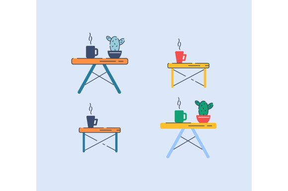 Coffee Tables Svg Color Illustrations Graphics and Design Assets