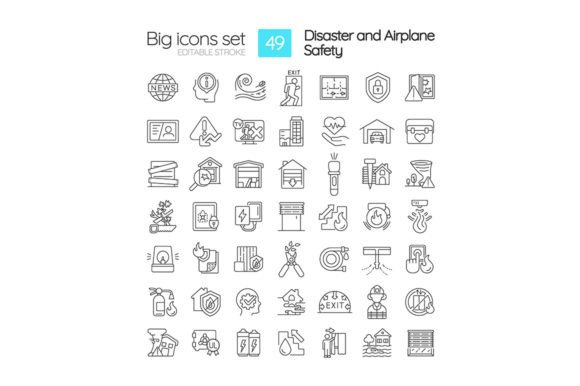 Disasters and Accidents Linear Icons Set: Graphics and Icons for Brand Safety