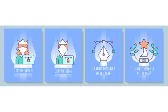Graphic Designer Greeting Cards Set: Graphics and Graphic Templates for Publishers
