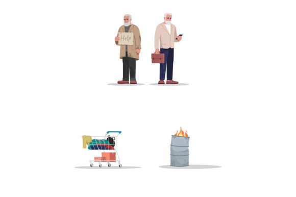 Homeless Svg Vector Illustration Set: Graphics and Illustrations Review