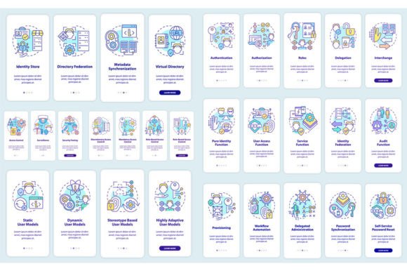 Identity Management Mobile App Screens Graphics Review