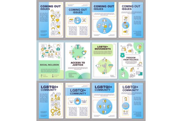 LGBT Community Brochure Template Set Graphics for Crafters