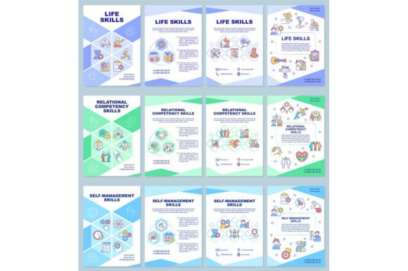 Life Skills Brochure Template Set Graphics for Crafters