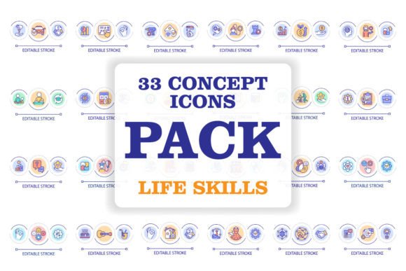 Life Skills Svg Loop Concept Icons Set Graphics and Icons Review