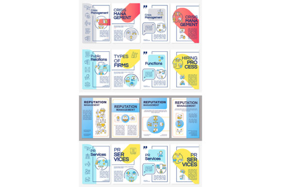 PR Services Brochure Template Set Graphics Review