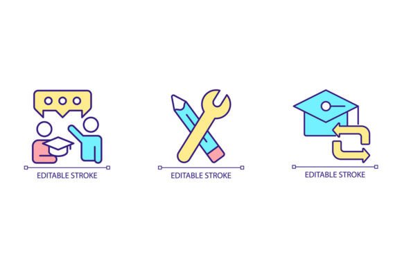 Principles of Learning RGB Color Icons Graphics