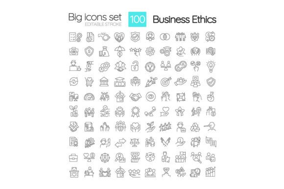 Review: Organizational Ethics Linear Icons Set for Embroidery