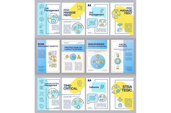 Risk Management Brochure Template Set Graphics