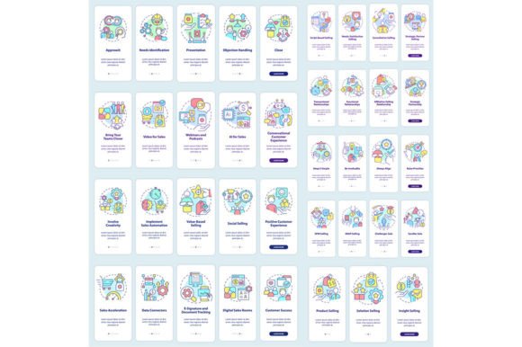 Selling Trends Mobile App Screen Set Graphics and Graphic Templates