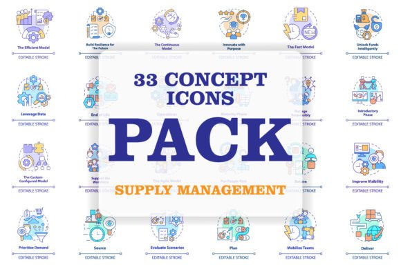 Supply Chain Management Concept Icons: Graphics and Icons for Business Assets