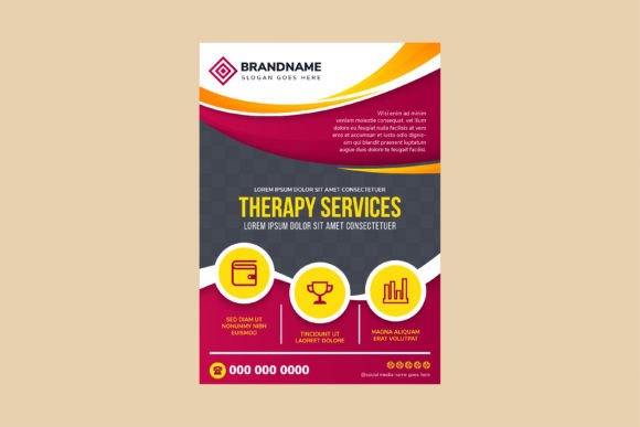 Therapy Services Vertical Flyer Graphics and Print Templates