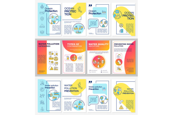Water Pollution Brochure Template Set Graphics Review