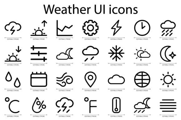 Weather Svg White Linear Ui Icon Set Review
