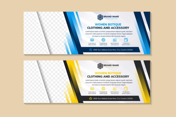 Women Boutique Horizontal Banner Graphics and Print Templates